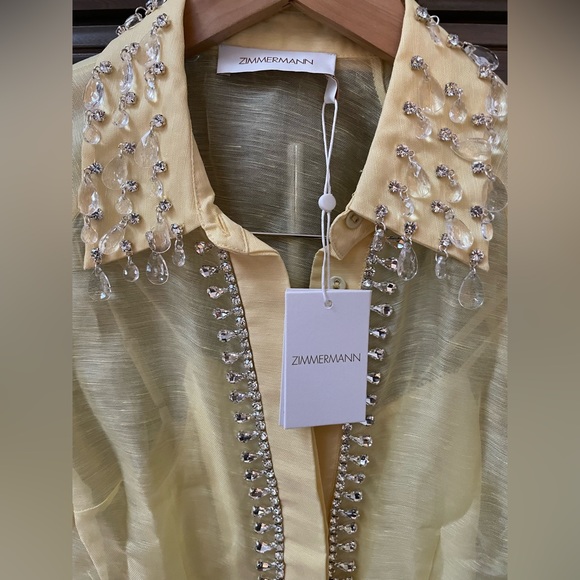 NWT CO ORD SET Zimmermann Matchmaker Floral Diamante Skirt & Linen Blouse size 1 - Picture 12 of 15